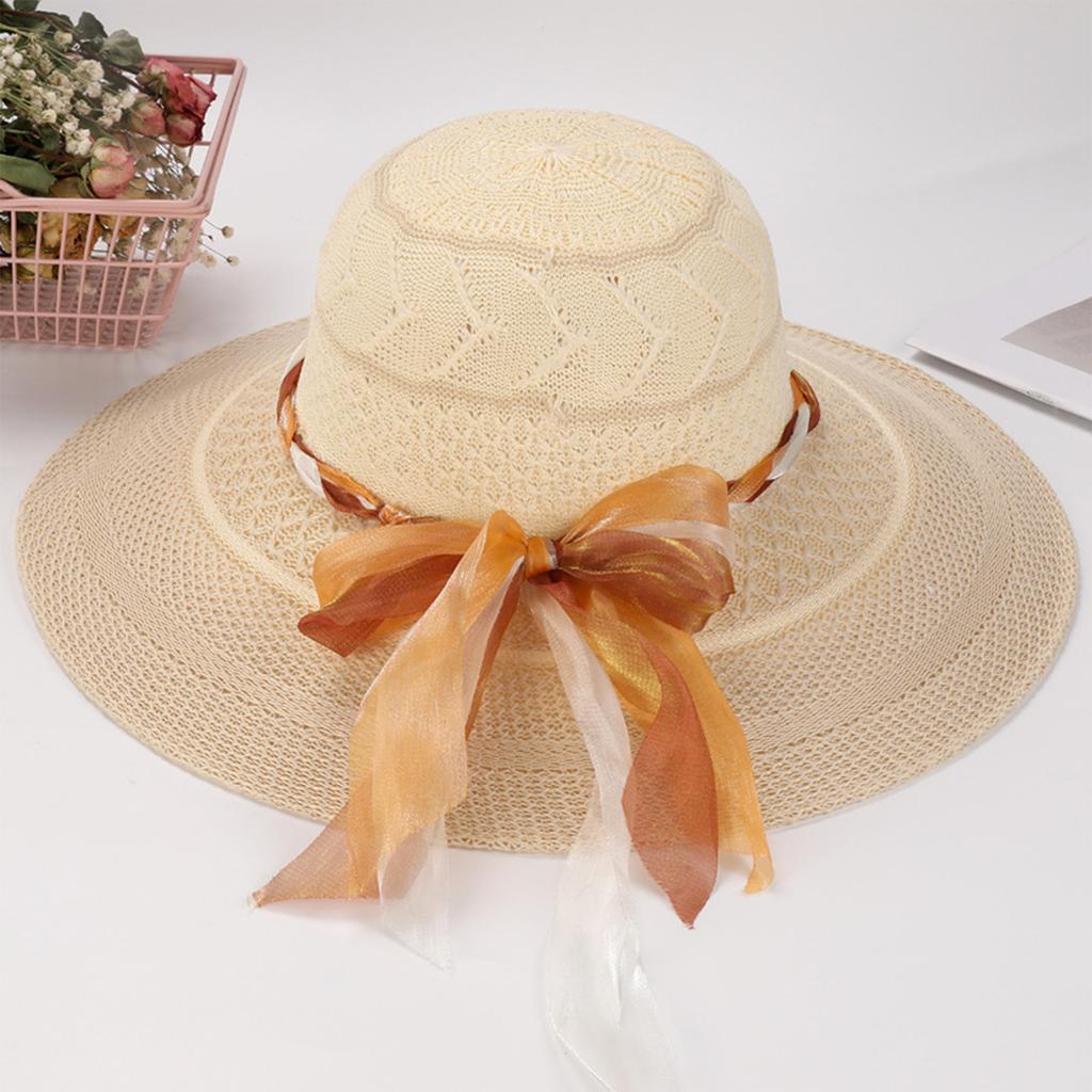 Ladies' Sun Visor Hat, Beach Grass Hat, Foldable Sun Hat