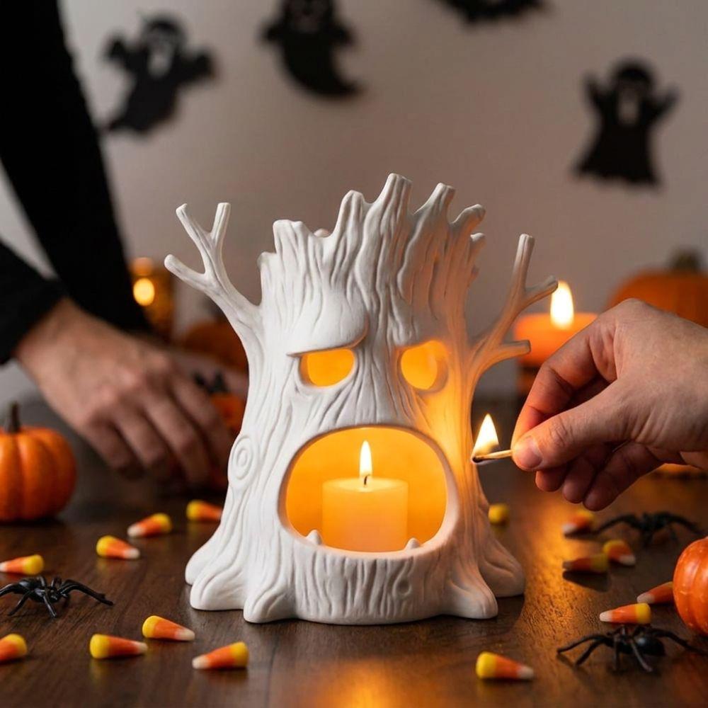 Gothic Style Halloween Tree Spirit Candle Stand Spook Forest Tree Candlestick Halloween Party Gift