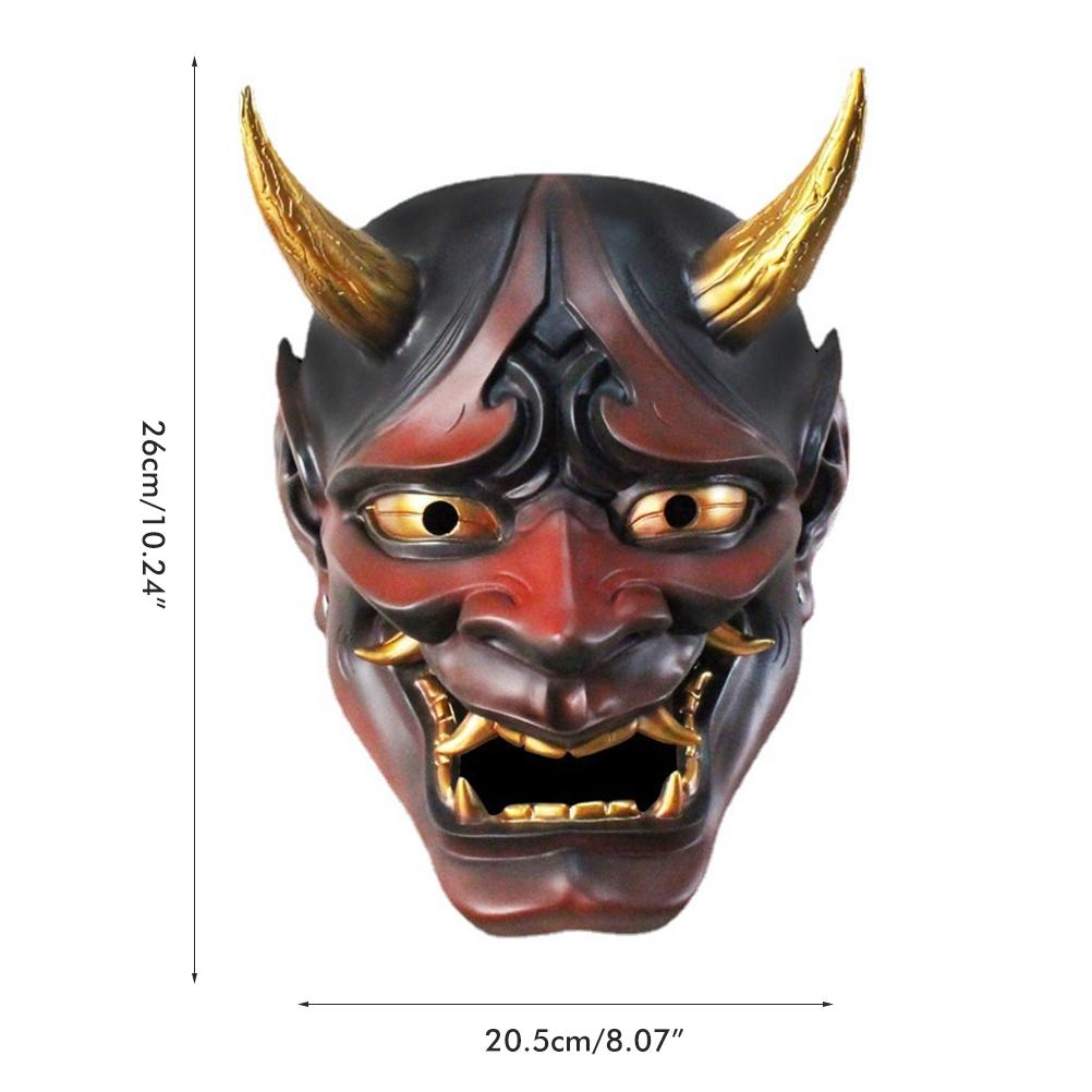 Halloween Cosplay Giapponese Maschera Viso Resina Maschera Viso Horror Maschera Viso Fantasma Demone Oggetti di Scena per Performance Teatrali Decorazione per Feste