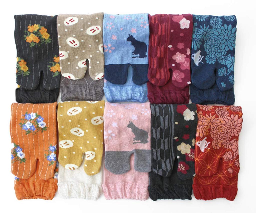 [box408] Women's Tabi Socks, 10-Pair Set, Modern Japanese Style Series, Sizes 22-24cm