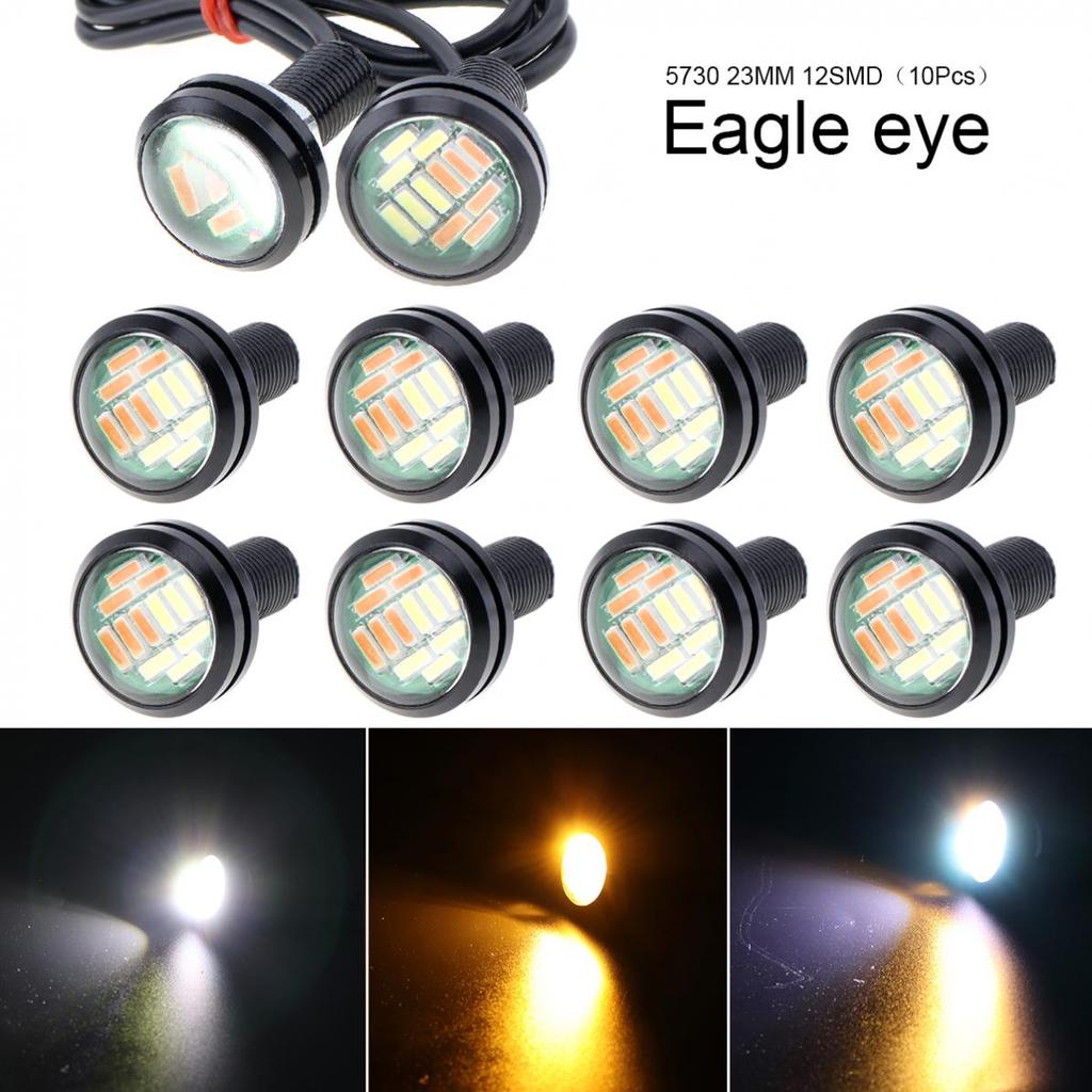 10pcs LED Eagle Eye Light Dual Color White Amber DRLTurn Signal Lights Lamps