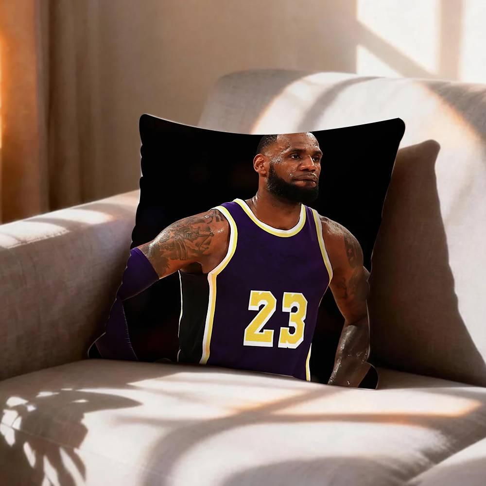 POP Basketball Player LLeBron James Pillow Case Pattern Printed Pillowcase For Living Room Sofa Cushion Cover