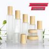 Wood Grain Glass Cosmetic Bottles for Toner and Skincare