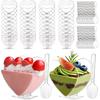 Coloch 100 Pack Plastic Mini Dessert Cup with Spoon for 4 oz Dessert/2.7 oz Liquid, Clear Parfait Appetizer Cup Heart-shaped Small Serving Bowl for