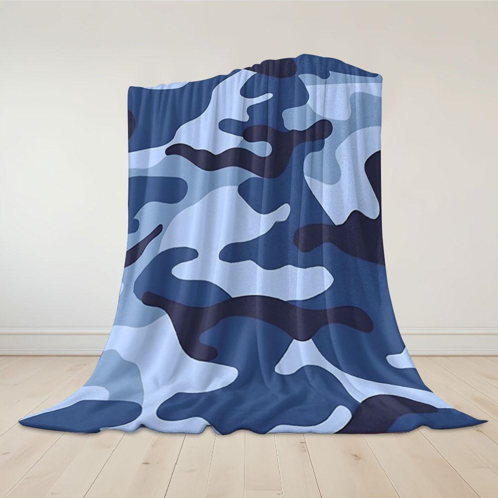 Multicolor Pastel Camo Flannel Blanket Perfect for Sofa Office Bed Travel Sleep Read Relax Camping four season use