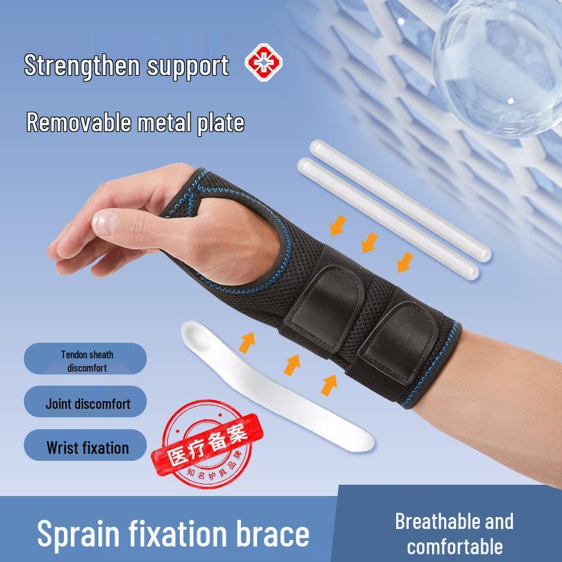 

Wrist Support Sleeve for Sprain, Tendon Sheath Recovery, Joint Fracture, and Overuse - Unisex Rehabilitation Aid Right Hand M Single (13-20cm wrist)