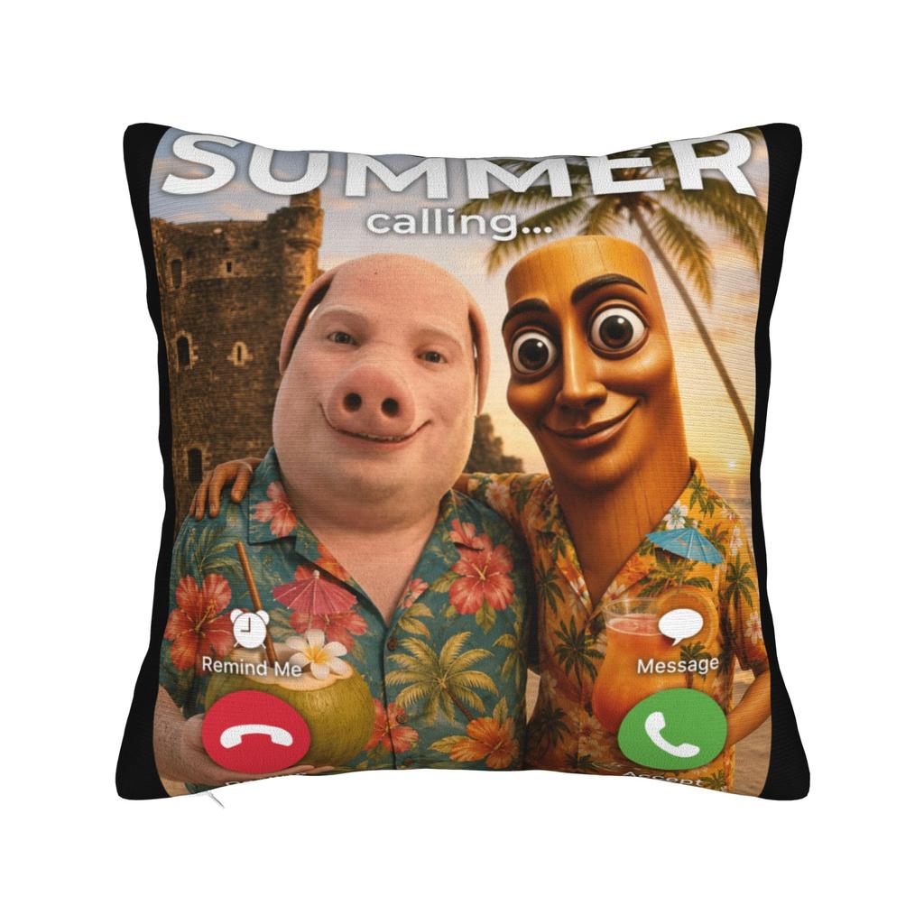There is Motion at Your Front Tung Tung Sahur Drooling Money Pillow Cover Soft Cushion Cover Pillow Case For Home Decoration