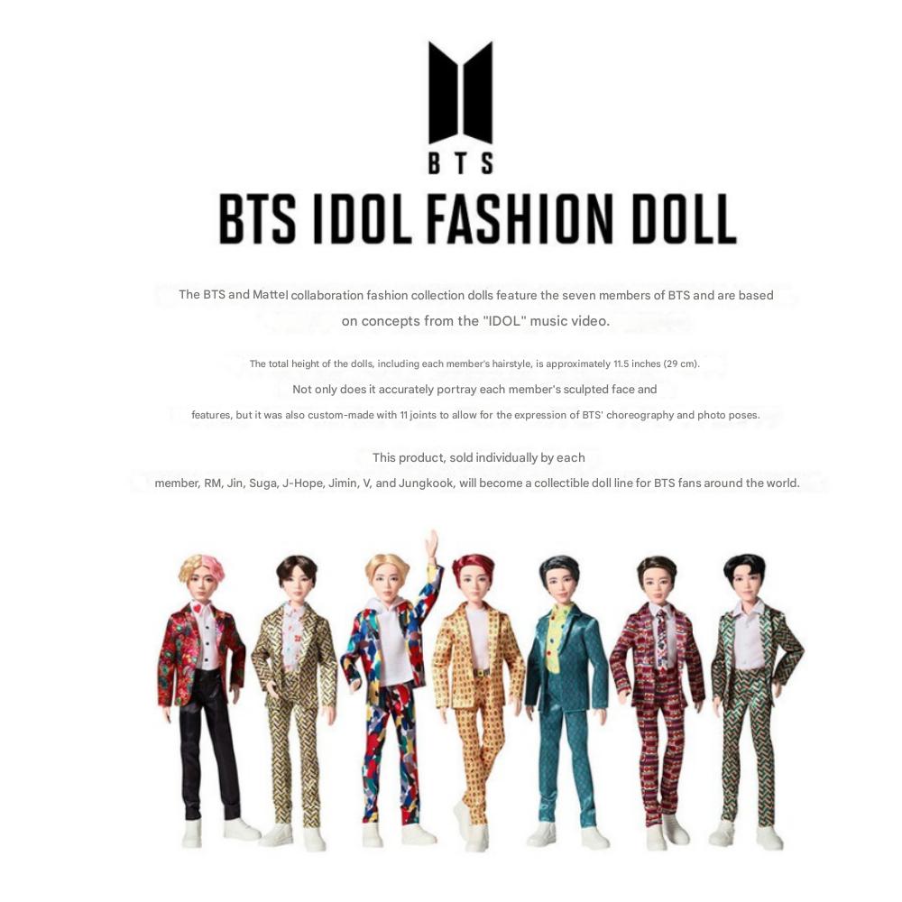 Oficjalna Lalka Mody BTS Zestaw 7 Sztuk Mattel Gadżety BTS Lalka Przegubowa Idol Produkt do Pakowania Prezentów