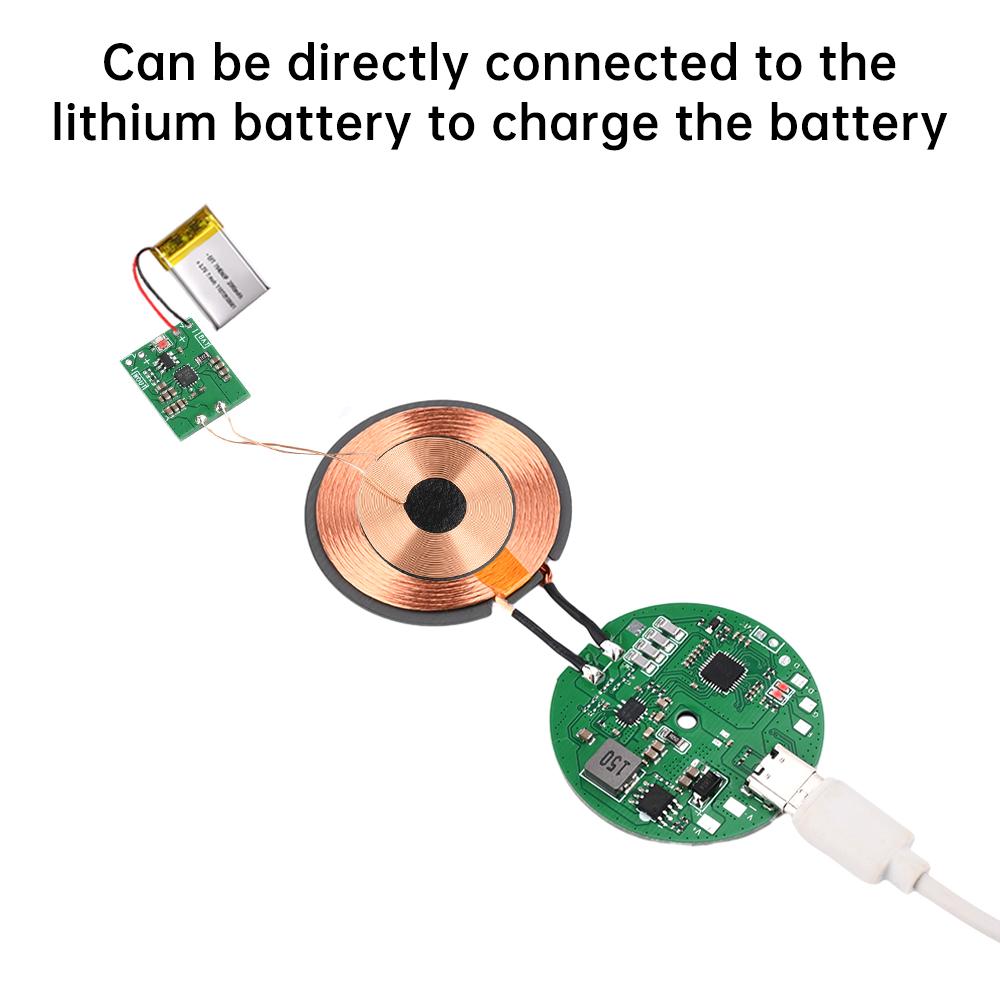 5W Wireless Charging Module PCBA Module Compatible 3.7V~4.2V Lithium Battery Retrofit Mobile Power DIY Wireless Charger
