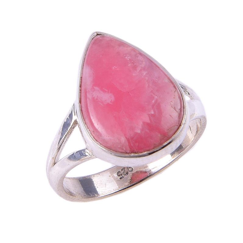 Natural Rhodochrosite Gemstone Handmade 925 Solid Sterling Silver Ring S.6 R7Z07
