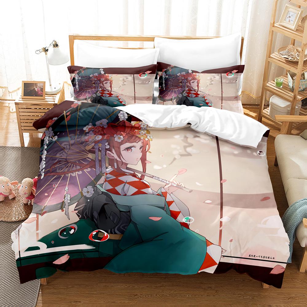 Hot Cartoon Zombie Land Saga Themed Bedding Kit Breathable Zipper Duvet Cover Pillowcases Cozy Home Bedroom Decoration