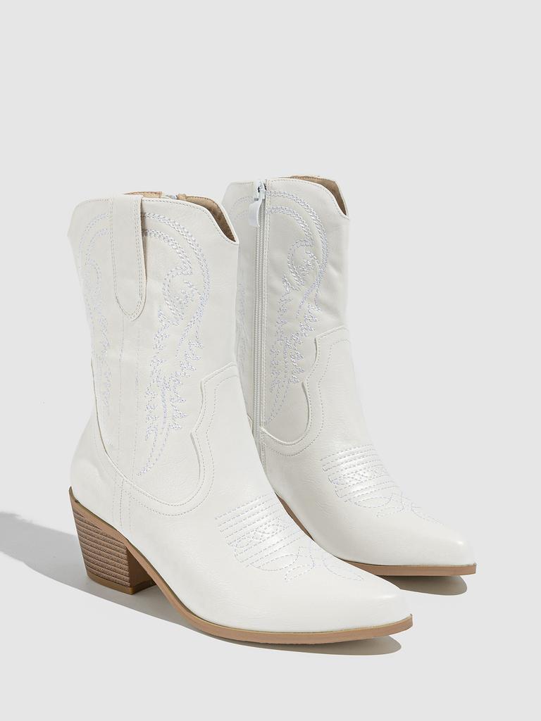 Women's Ankle Boots high-heeled Fashion Western Large Embroidered Short Boots Size 35-43 Platform Shoes