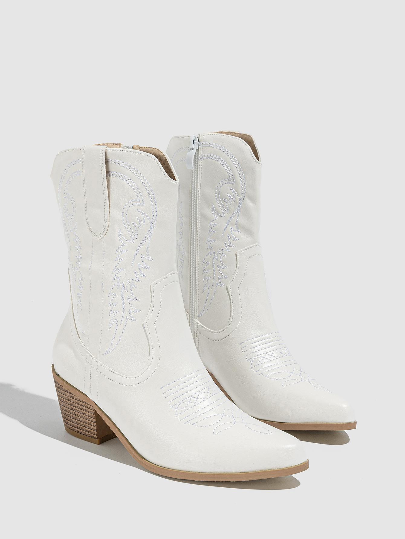 

Женские ботильоны на высоком каблуке Модные в западном стиле Большие вышитые короткие ботинки Размер 35-43 Обувь на платформе 37