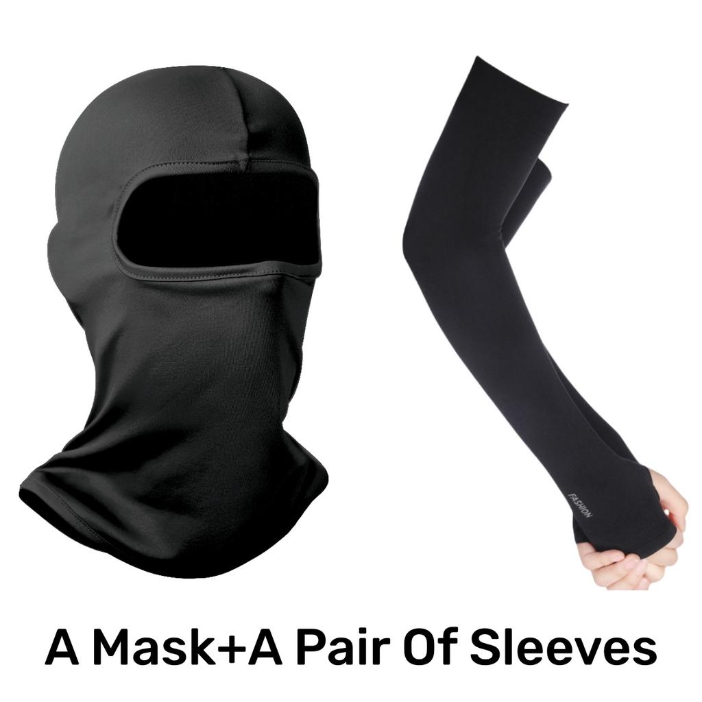 Motorcycle Balaclava Full Face Cover with Arm Sleeve Warmer Wind Shielding Breathable Motorbike Motocross Biker Cycle Riding Anti Practical Use