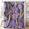 Vibrant Purple Floral Bath Curtain Artistic Shower Curtain for Bathroom Decorations.