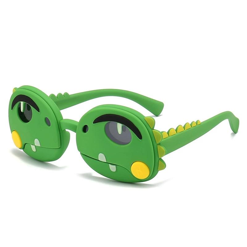 New Cartoon Dinosaur Children s Polarized Sun Glasses Male Baby Silicone Sunscreen Kids Sunglasses Wholesale 2025 Silicone&C1