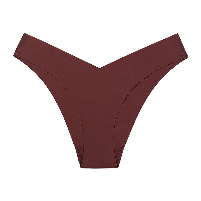 Plus Size Ice Silk Seamless Maternity V-Neck Low Waist One-Piece Sport Breathable Brazilian Panties