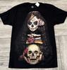 2013 Stephen Fishwick Day of Dead Sugar Skull DOD Medium 100% Cotton T-shirt Mens Tees Top GET DOWN ART