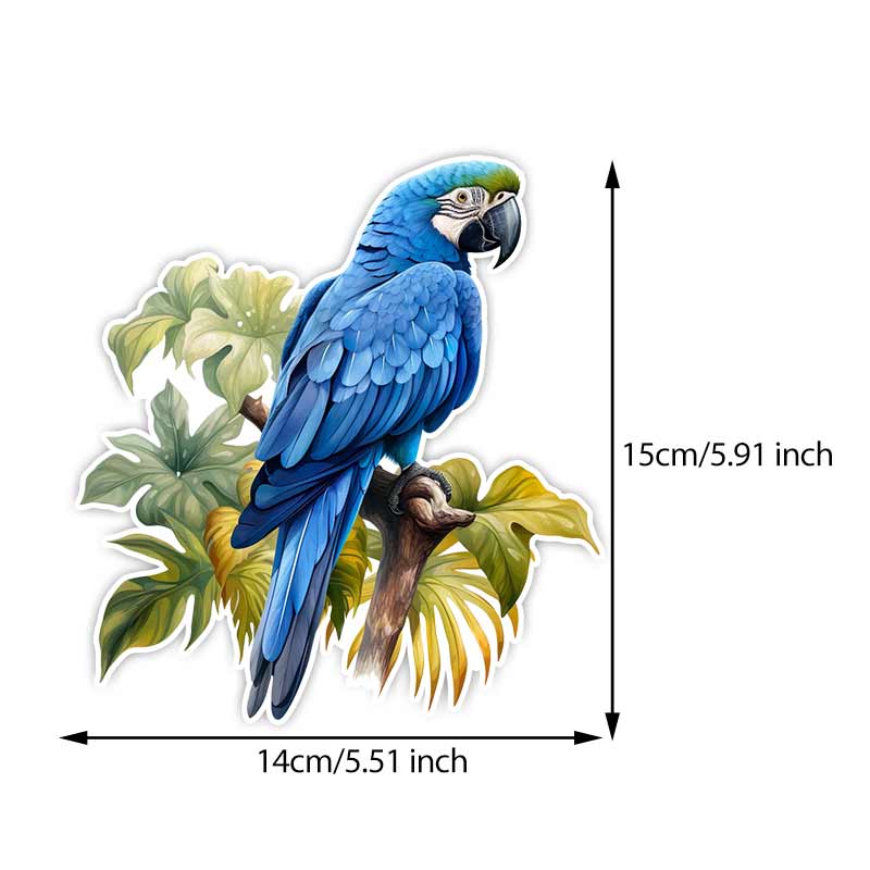 

Car Sticker Hyacinth Macaw Parrot Watercolor Sticker Waterproof Vinyl Decals Auto Body Window Bumper Decor Motorcycle Helmet Stickers TM287 B-15cm Longest Side