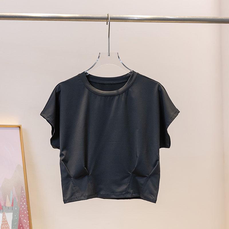 

Женский быстросохнущий летний топ для йоги и пилатеса, спортивный фитнес-комплект с круглым вырезом XXL