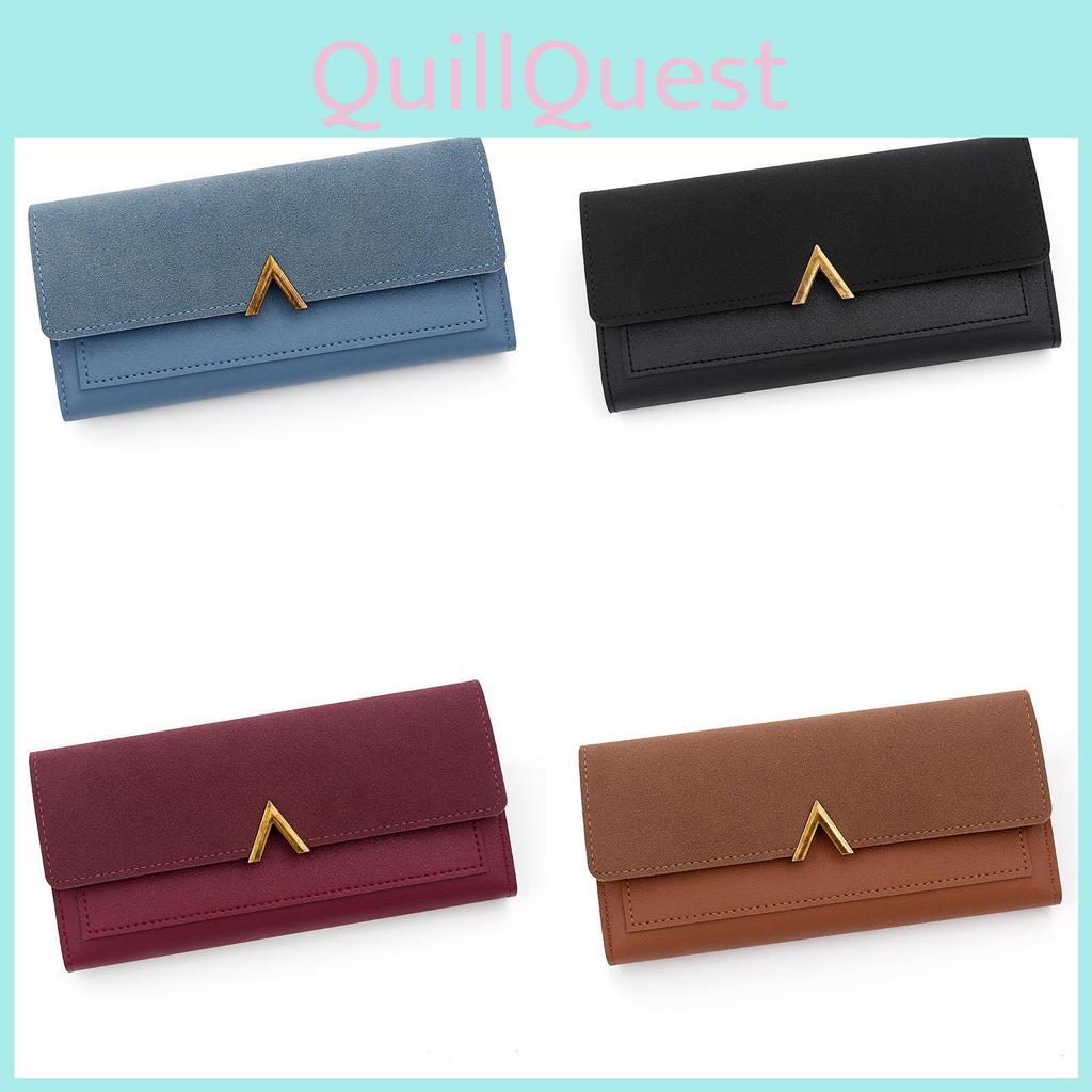 Ladies Wallet Pu Leather Long Card Holder With Multiple Slots For Daily Use
