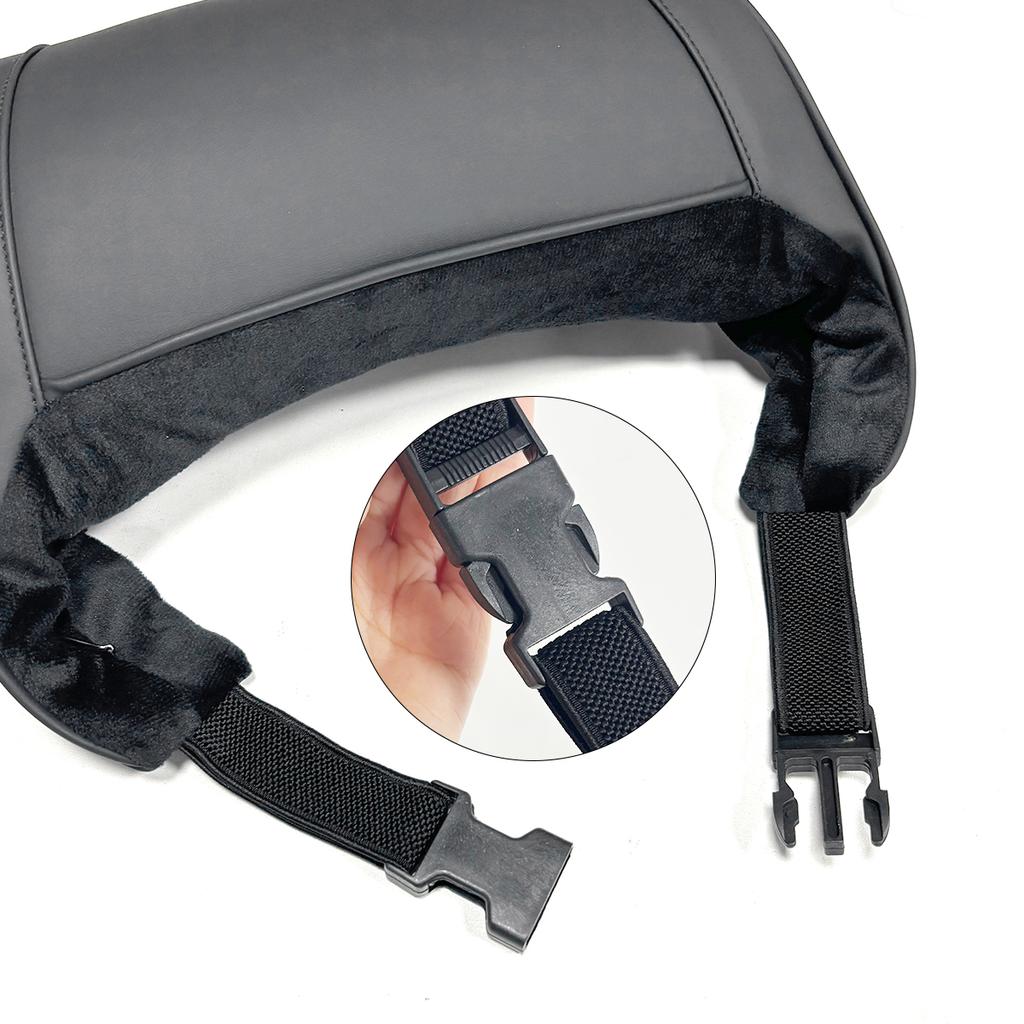 KJOY Reposacabezas de Asiento Almohada Cervical de Viaje Almohada Cervical de Cuero PU Almohadas de Espuma Viscoelástica Accesorios para Coche usado para Tesla Model3/Y/X