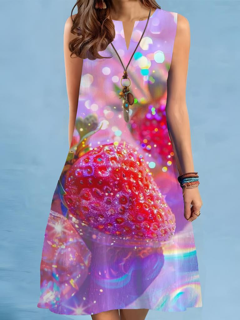Summer Beach Floral Print Dress For Women Casual Sexy Sleeveless V-neck Loose Mini Dress Elegant Woman Short Dress Vestidos