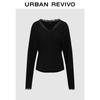 UR2026 Women's Fashion Lace V-Neck Long Sleeve T-Shirt