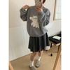 Korean Sweet Cartoon Knit Top: Women's Loose Casual Pullover Sweater for Autumn/Winter
