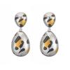 HECHENG Retro Leopard Snake Pattern Exaggerated Sexy Earrings Women's Banquet Metal Zircon Gift 1 Pair