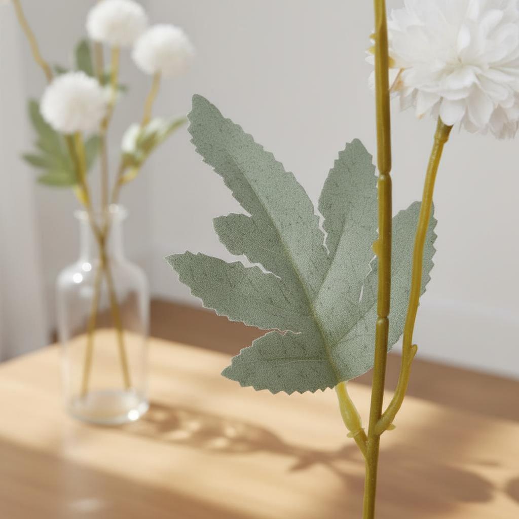 5-Head Chrysanthemum Spray Lively Hues Fake Chrysanthemum Sphere Artificial Puffball Stalk Reusable Faux Sphere Flower Stalk
