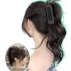Women's clip-on Synthetic wig bow half-tied ponytail curly hair gentle versatile shark clip wig fluffy hair growth simulation