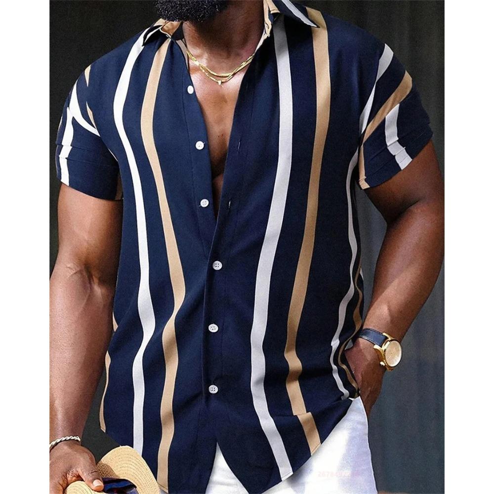 Casual Daily Summer Beach Fashion Casual Men's Short Sleeve Daily Shirt Button Up Shirt Comfortable