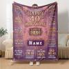 Happy 40Th Birthday Celebration Blanket Personalized Name Soft Warm And Versatile For Sofa Bed Office And Travel Machine Washable Comfortable In All