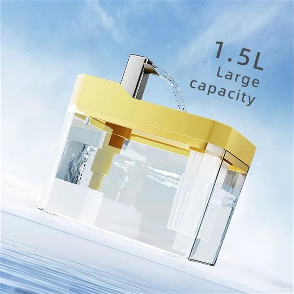 Katzenbrunnen Automatischer Filter Transparentes Katzentrinkgefäß USB Trockenlaufschutz Umwälzende Filterung Wasserspender mit Pumpe