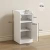 Slim Bedside Table Set of 2 Narrow Bedside Cabinet, White
