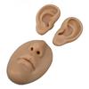 Silicone Ear Model Novice Simulated 3D Nose and Mouth Model Display Prop Teaching Tool for Piercing Practice Dark Skin Color
