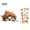 Autumn Pastoral Theme Window Art Static Sticker with Cute Animals & Maple Leaves, Removable Harvest Decals of Forest Festival Clings, Waterproof
