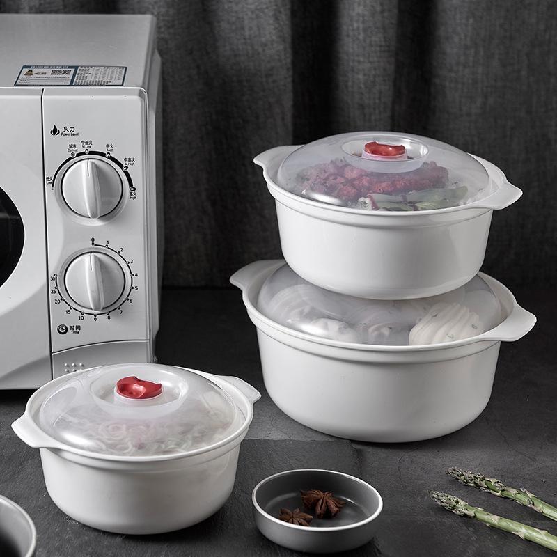 Microwave-Safe Steamer Bowl with Lid for Rice and Lunches