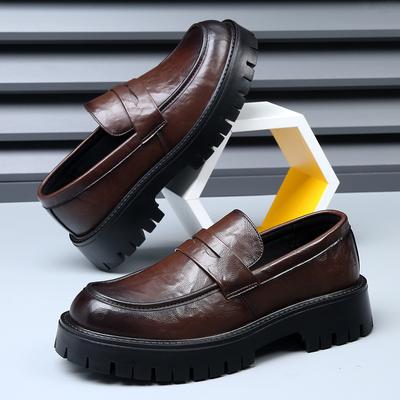 Lässige Lederschuhe Business-Stil Herren Loafer mit dicker Sohle Slipper Businessschuhe Klassische weiche Kleiderschuhe Atmungsaktive Herren-Mokassins
