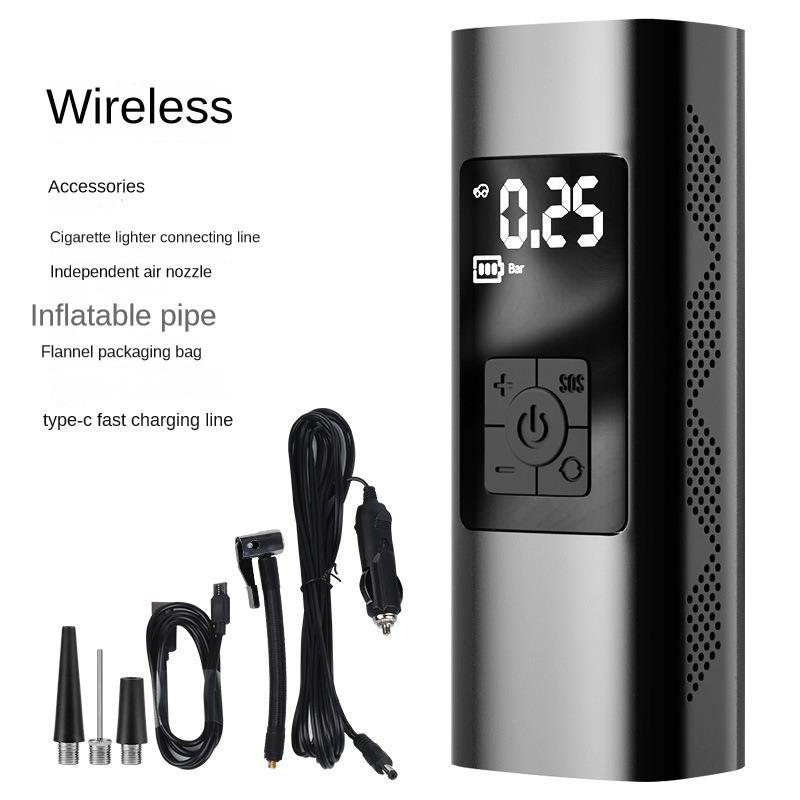 Convenient Echargeable Air Pump Tire Inflator Portable Compressor Digital Cordless Car Tyre Inflator for Bicycle Balls
