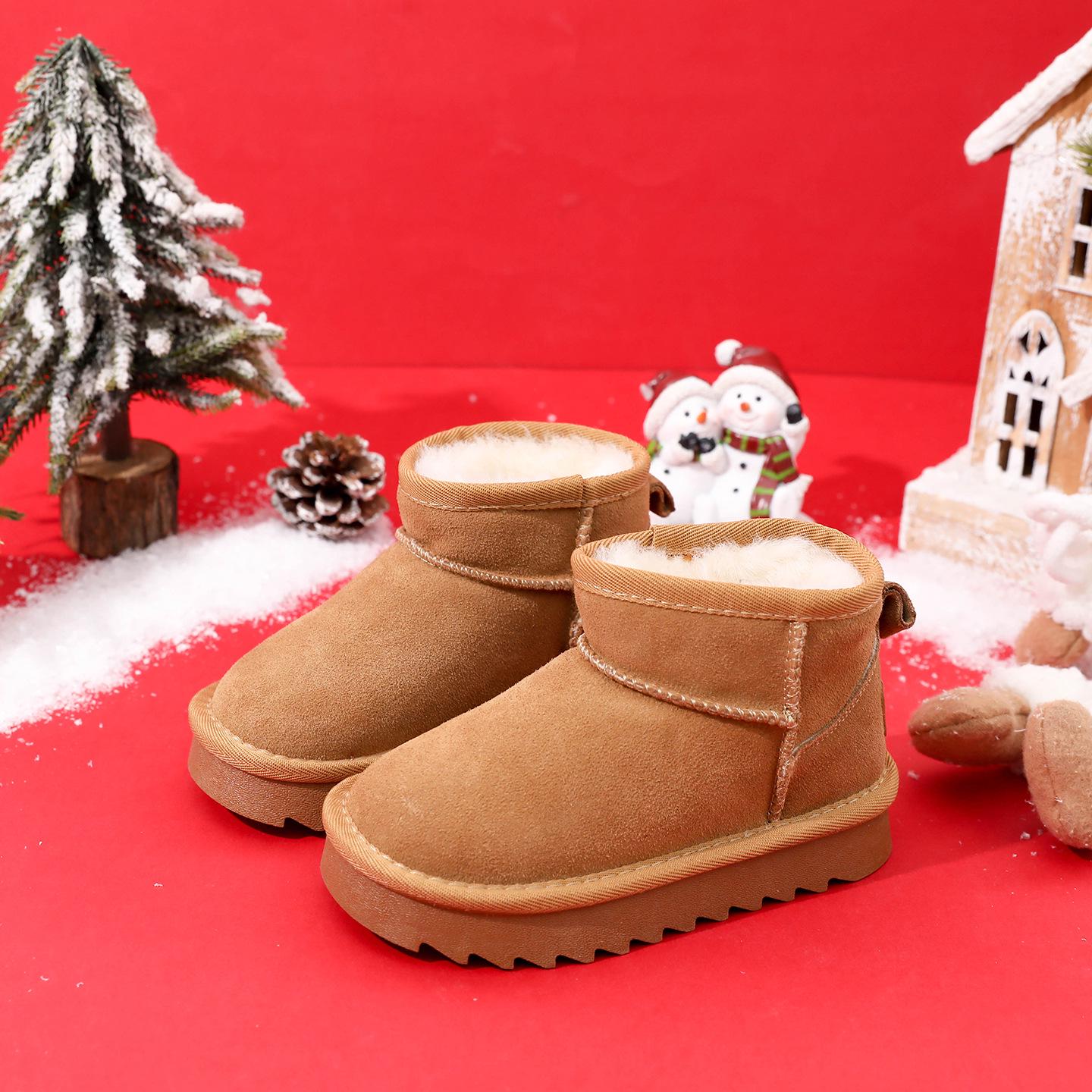 

Children s Sheepskin & Wool Winter Snow Boots 2025 – Genuine Leather for Boys & Girls 27