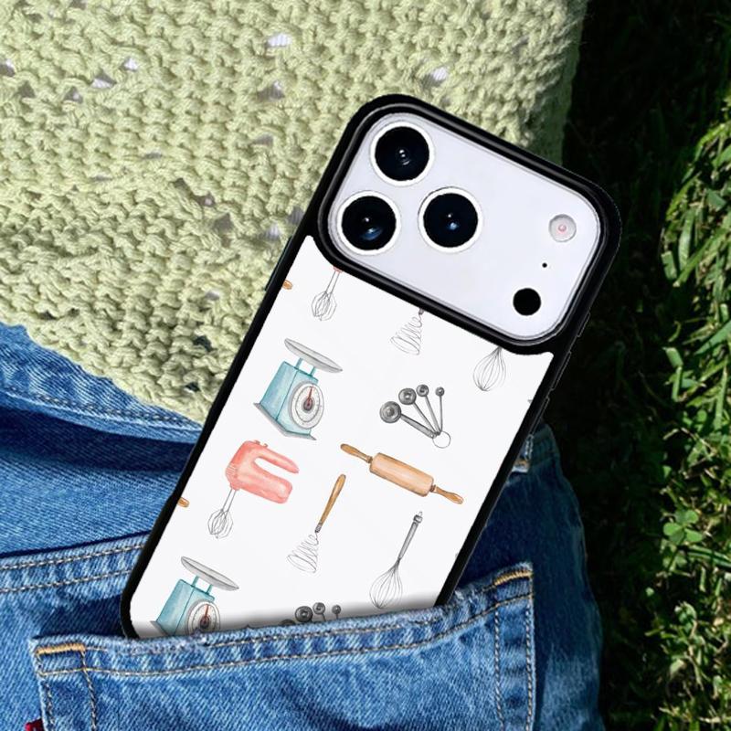 Baking Cooking Utensils Chef soft Phone Case Cover for IPhone 11 12 13 14 15 16e 17 Pro Max Coque for IPhone 17 Air