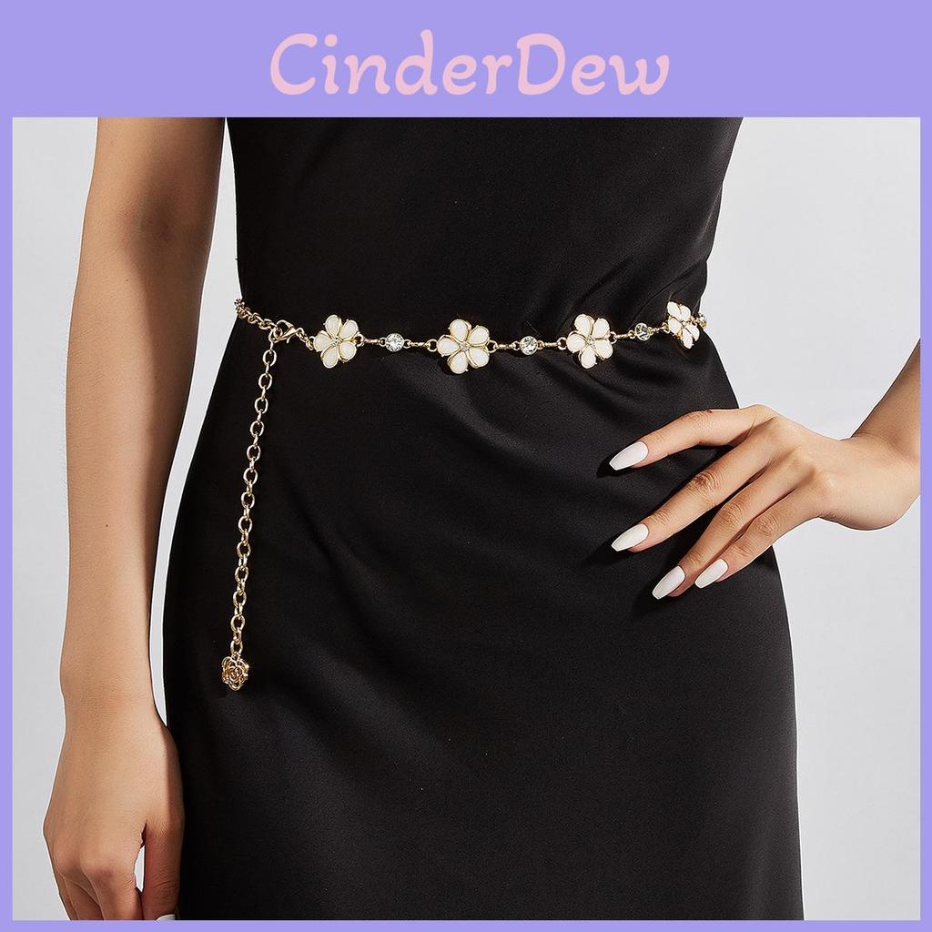 Lightweight Metal Flower Waist Chain Accessory With Chain Embellishments For Dresses