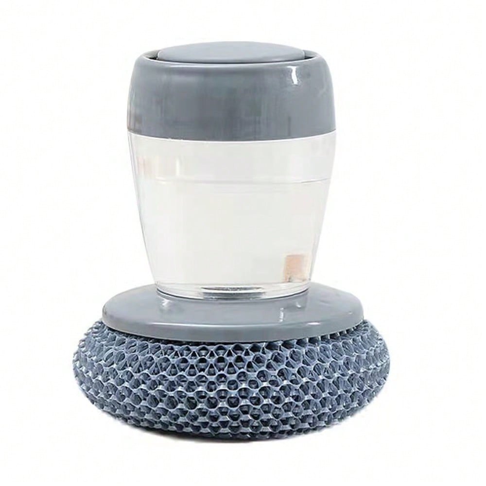 Pot-cleaning, Automatic Liquid-dispensing Dishwashing Brush, Kitchen Pot Scrubber with Push-button Design for Lazy Cleaning 1PCS