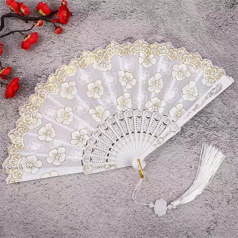 Stylish Folding Fan Perfect for Fireworks New Traditional Japanese Japanese Kabuki and Heatstroke Prevention Free [WURHUDC] Women's Japanese-Style -