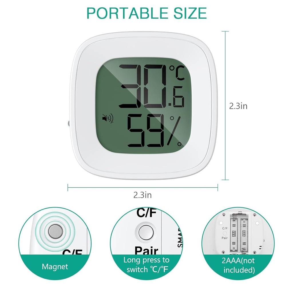 JJ JULIE JAPAN Smart Graph Smart Data Alert CSV Data Temperature Requires 1 AAA WS08D Thermometer, High-Precision Display, Sensor, Logger, Function,