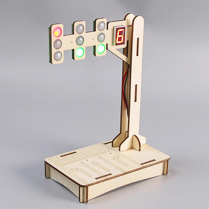 

1 Набор Сделай сам Наука Светофоры для детей Образовательный инструмент Студенческий набор Игрушка Светофор Собранная Модель Света Пакет материалов