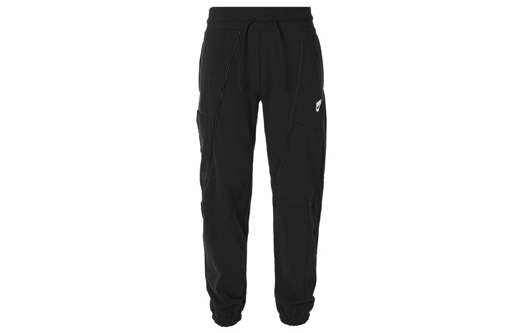 Women's Pants Nike Contrast Color Brand Logo Print Fleece Lined Elastic Cuff Patchwork Retro Sports Casual