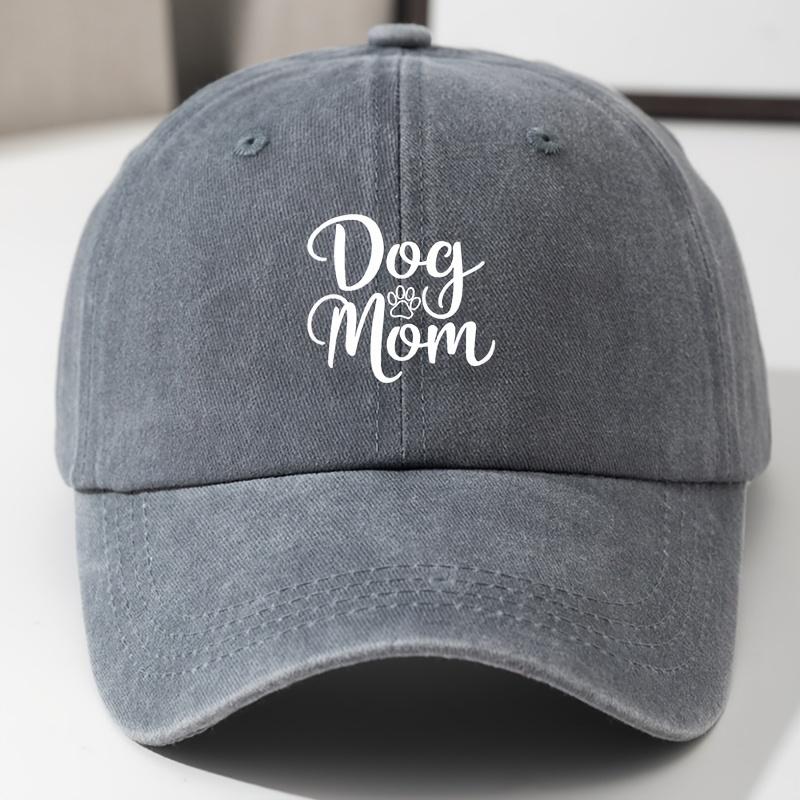 Baseball Cap Dog Mom Letter Print Fashion Retro Soft Top Curved Brim Baseball Cap Adjustable Hip Hop Dad Truck Hat Fishing Hat